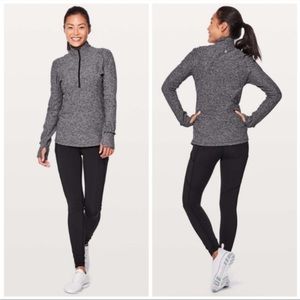 LULULEMON | Extra Mile Half Zip Pullover Reflective Heathered Gray Size 4